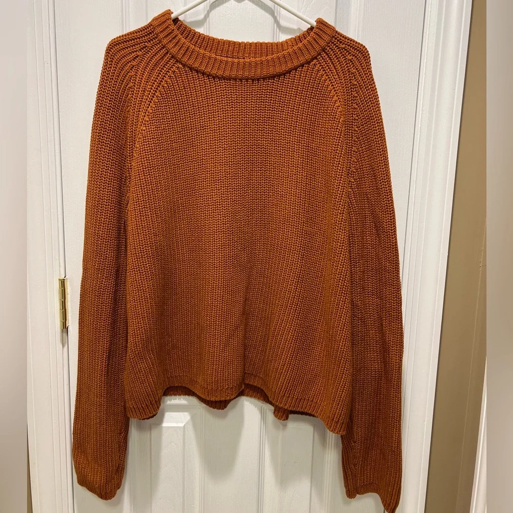 Quince Organic Cotton Fisherman Crew Sweater - Ginger - Size XL EUC - Picture 1 of 5